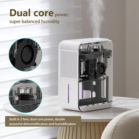 DINZAN humidifier and aroma diffuser releases calming mist for relaxing spaces.