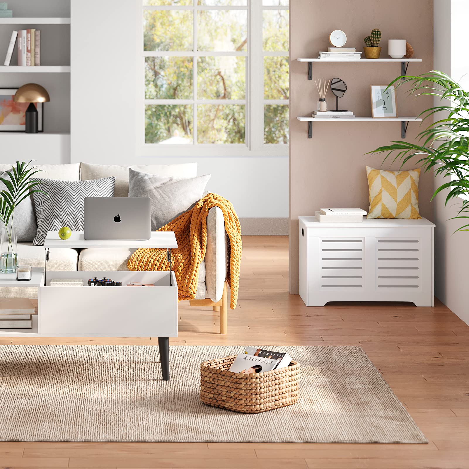 DINZI LVJ bathroom friendly shelves keep towels and decor neatly accessible