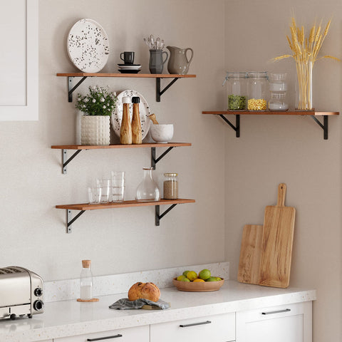 DINZI LVJ floating shelves in a living room suitable for books and decor.