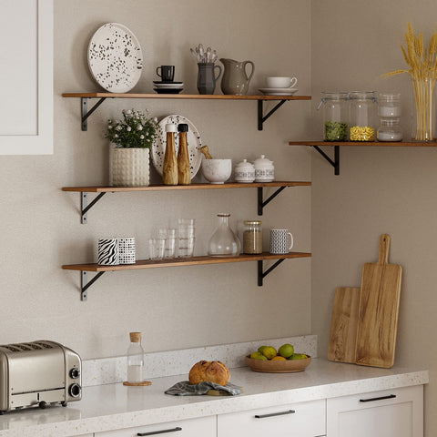 DINZI LVJ kitchen wall shelf holds spices and containers neatly.