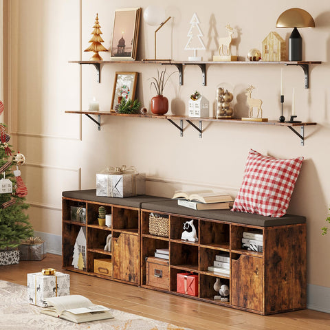 DINZI LVJ 47.3 inch shelving in living room for decor and organization.