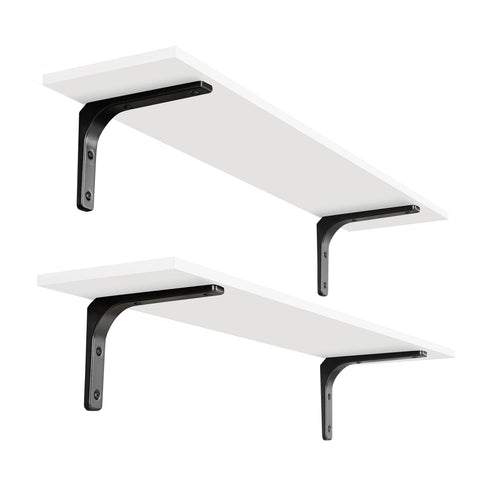 DINZI LVJ long wall shelves installed on a white wall showing two levels of storage