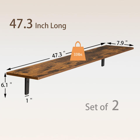 DINZI LVJ shelves supporting up to 33 pounds per shelf when mounted