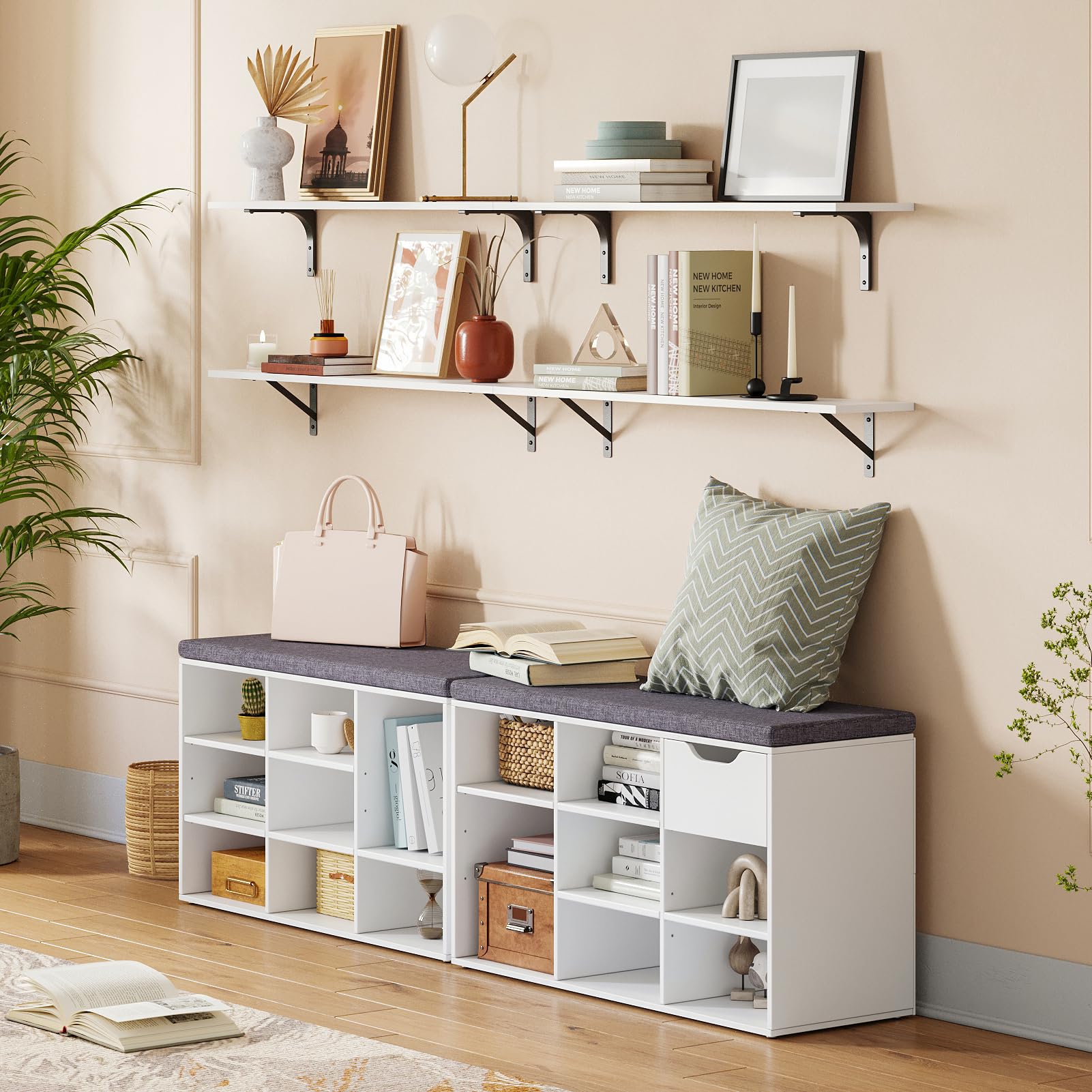DINZI LVJ 9-cubby configuration enables quick shoe sorting and accessible storage