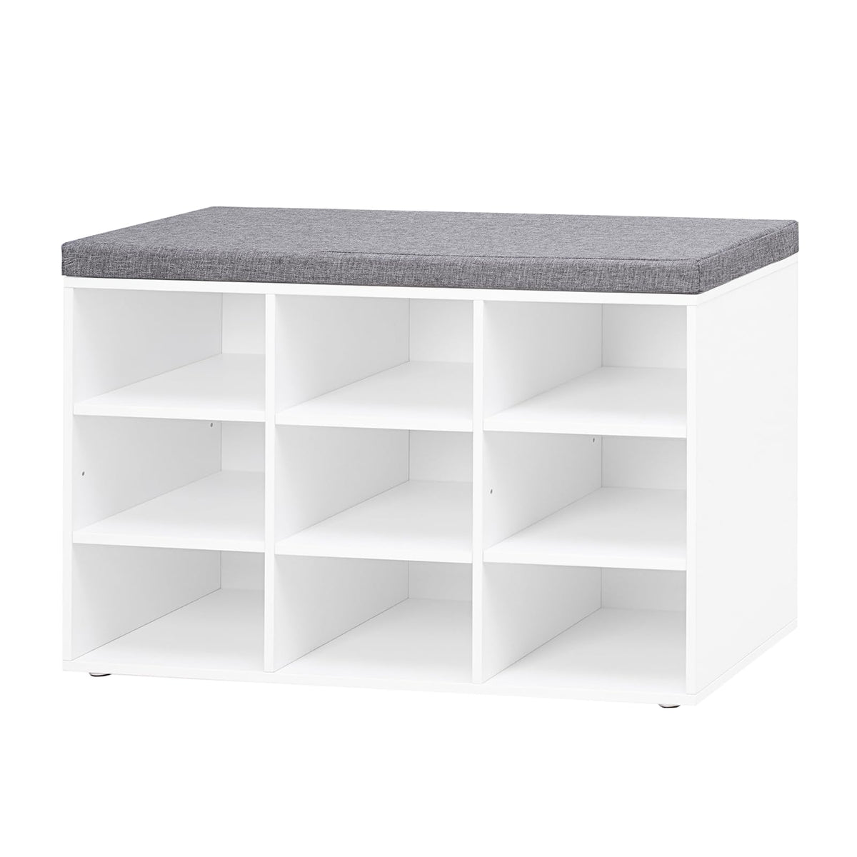 DINZI LVJ shoe storage bench front view highlights organized entryway storage