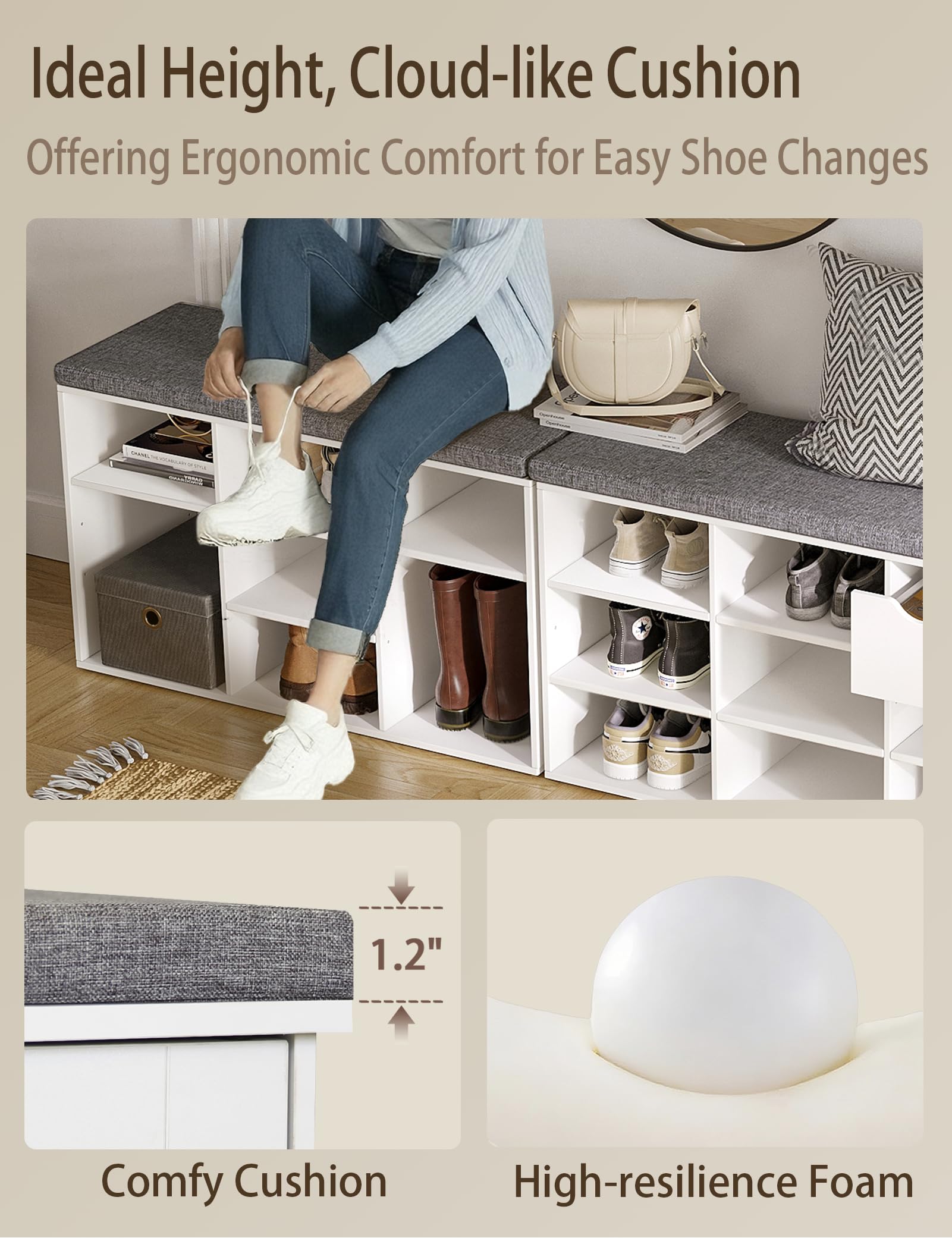 DINZI LVJ cushioned seat doubles as a window seat or footrest