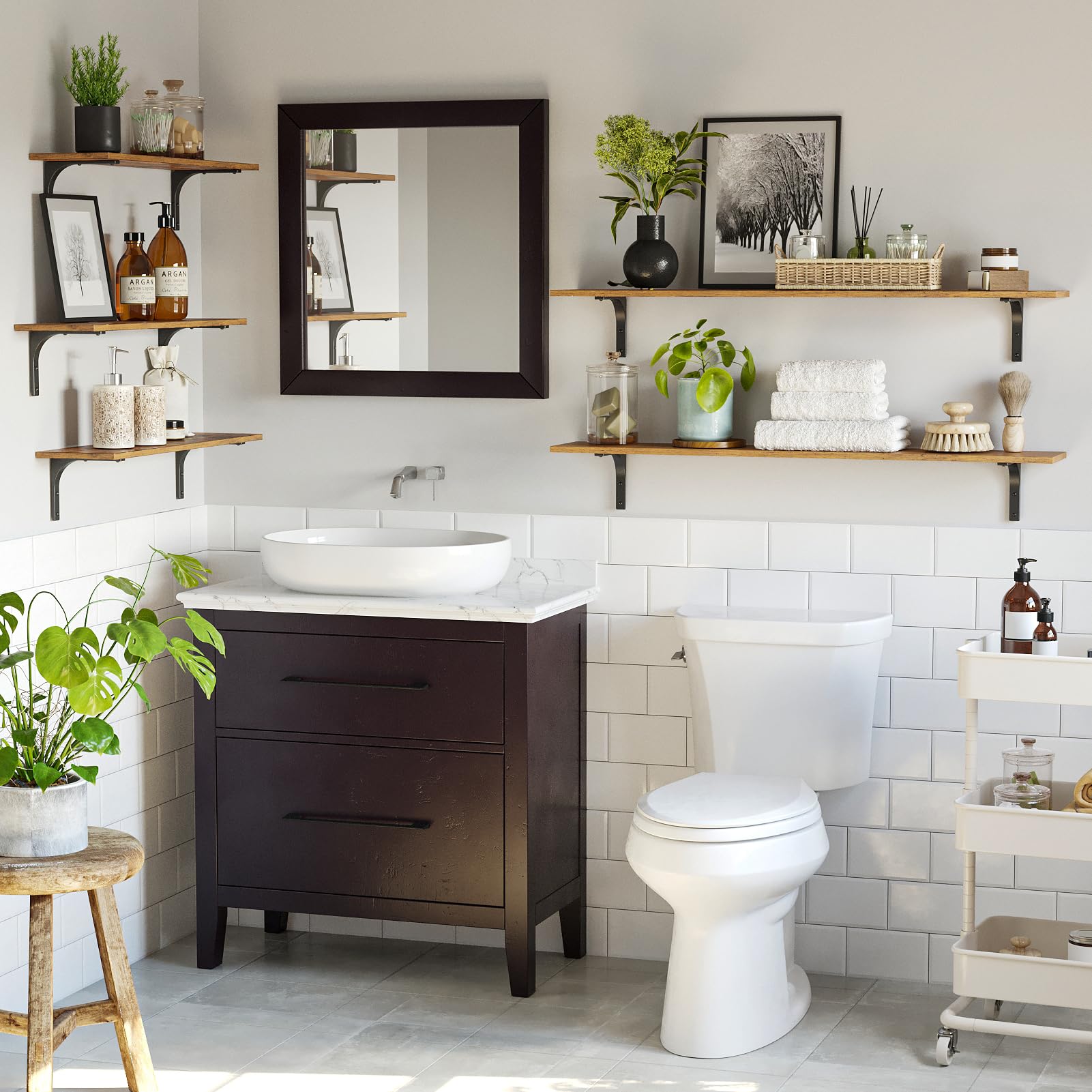 DINZI LVJ two-pack wall shelves maximizing wall storage area