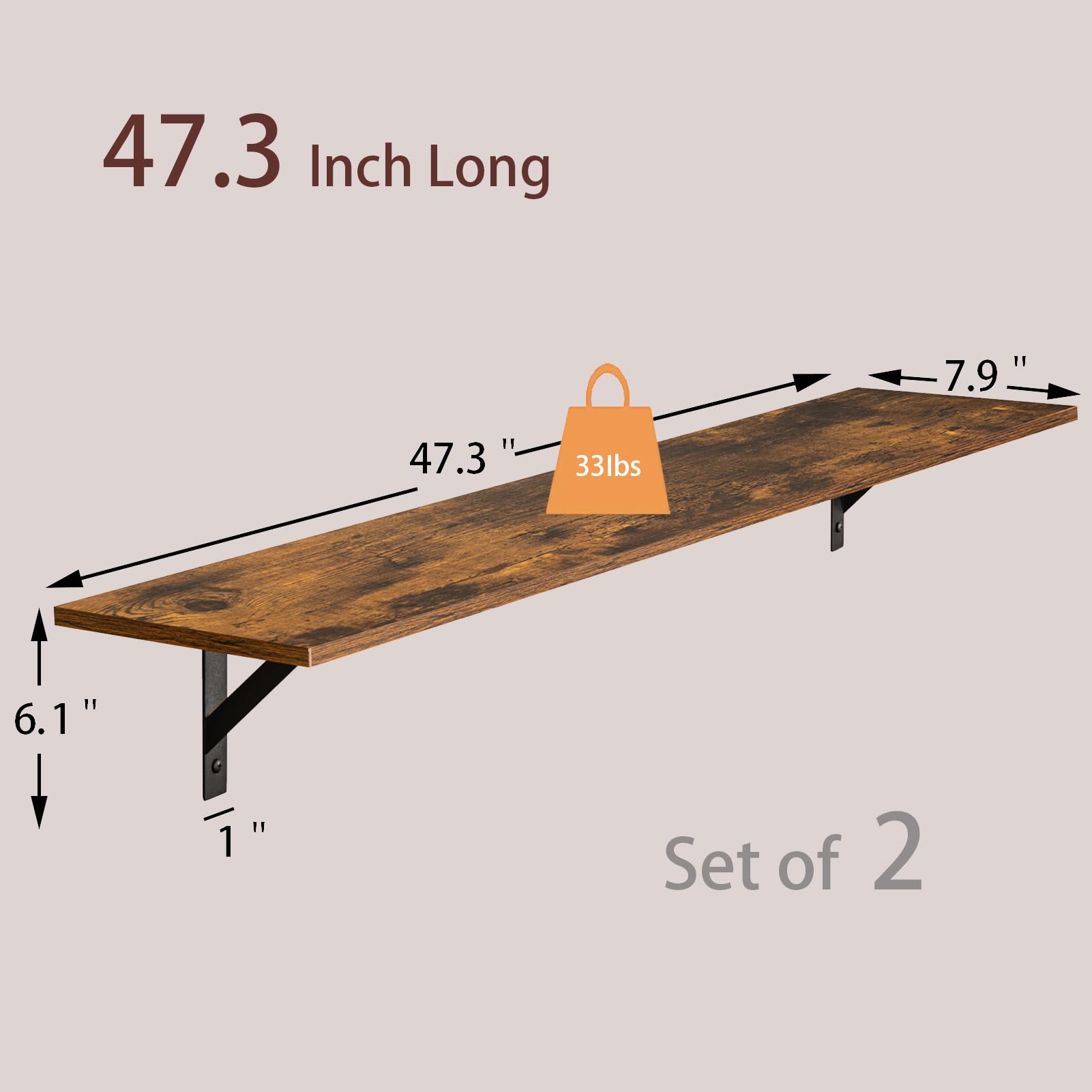 DINZI LVJ two shelves maximizing vertical storage on wall.