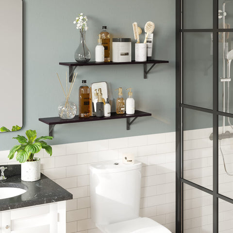 DINZI LVJ wall shelves installed in living room displaying books