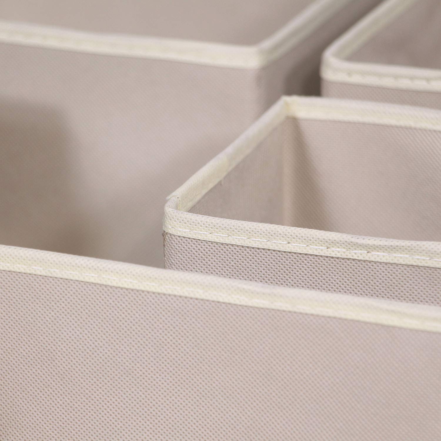 DIOMMELL beige organizers in closet, easy access to socks and bras.