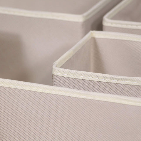 DIOMMELL beige organizers in closet, easy access to socks and bras.