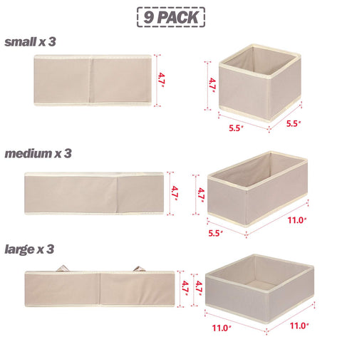 DIOMMELL boxes stacked in a dresser, maximizing space with breathable fabric.
