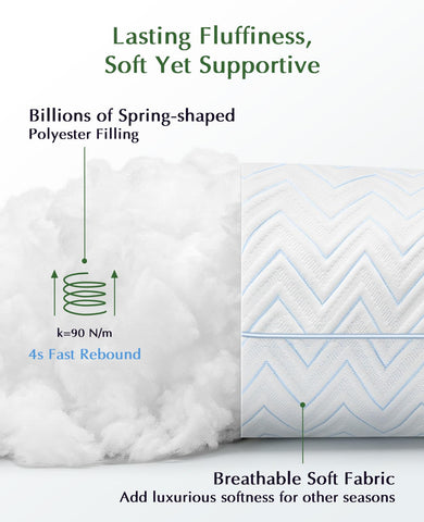 DIORIS down-alternative pillow with cloud-like fill for plush comfort