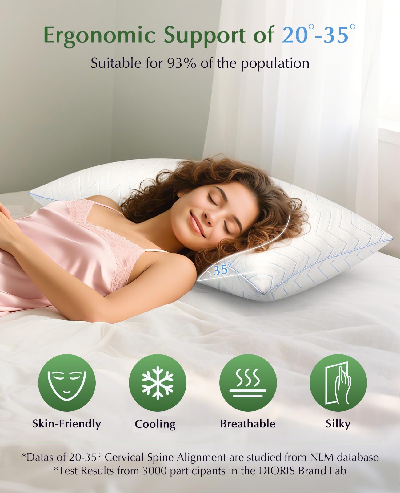 DIORIS hotel-quality comfort at home with this pillow set