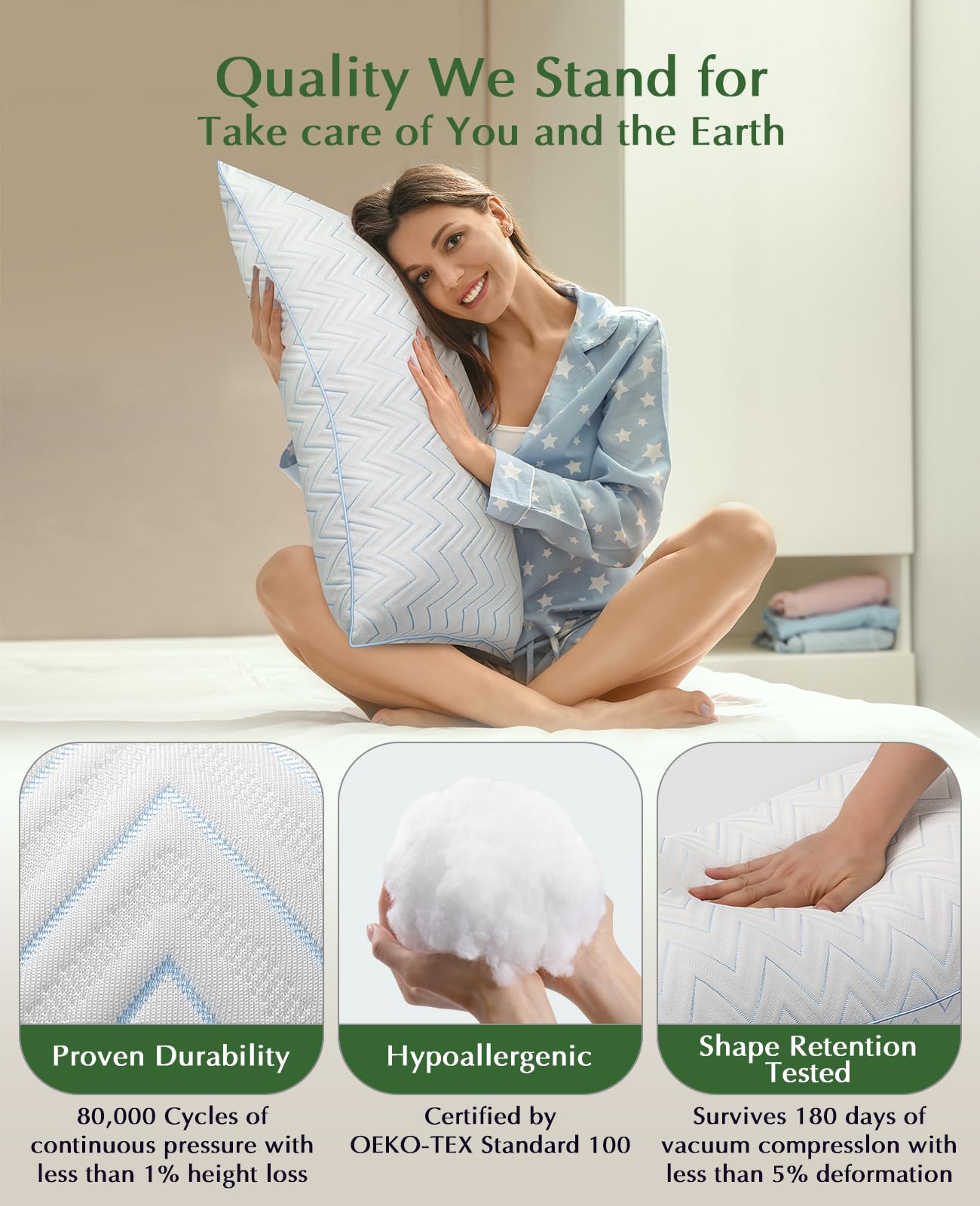 DIORIS pillow featuring durable stitching for long-lasting use