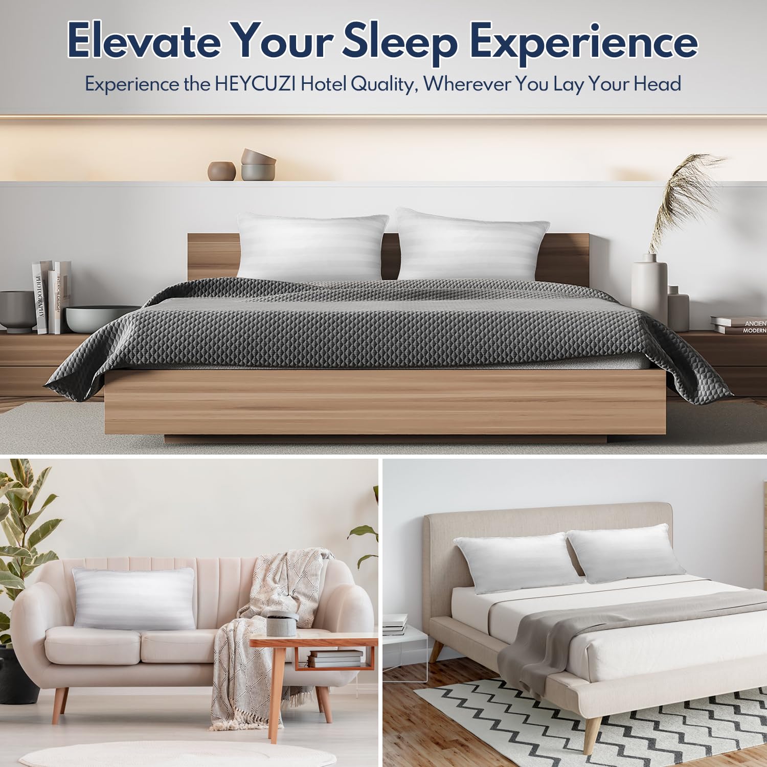 DIORIS queen pillows 2-pack hotel-quality feel helps create a luxe sleeping setup.