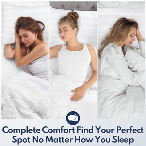 DIORIS queen pillows 2-pack top view on bed emphasizes plush, hotel-like ambiance.