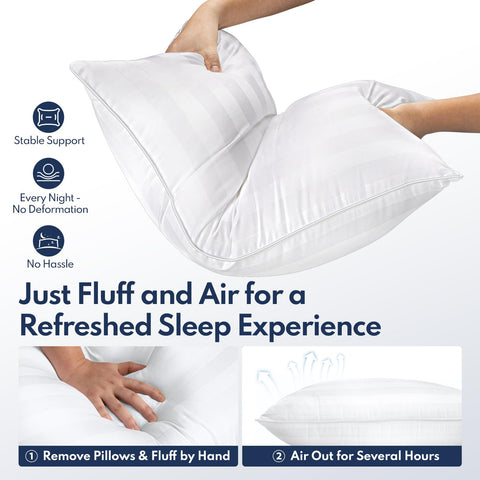 Dioris Queen Pillows neck support demonstrated for multiple sleeping positions