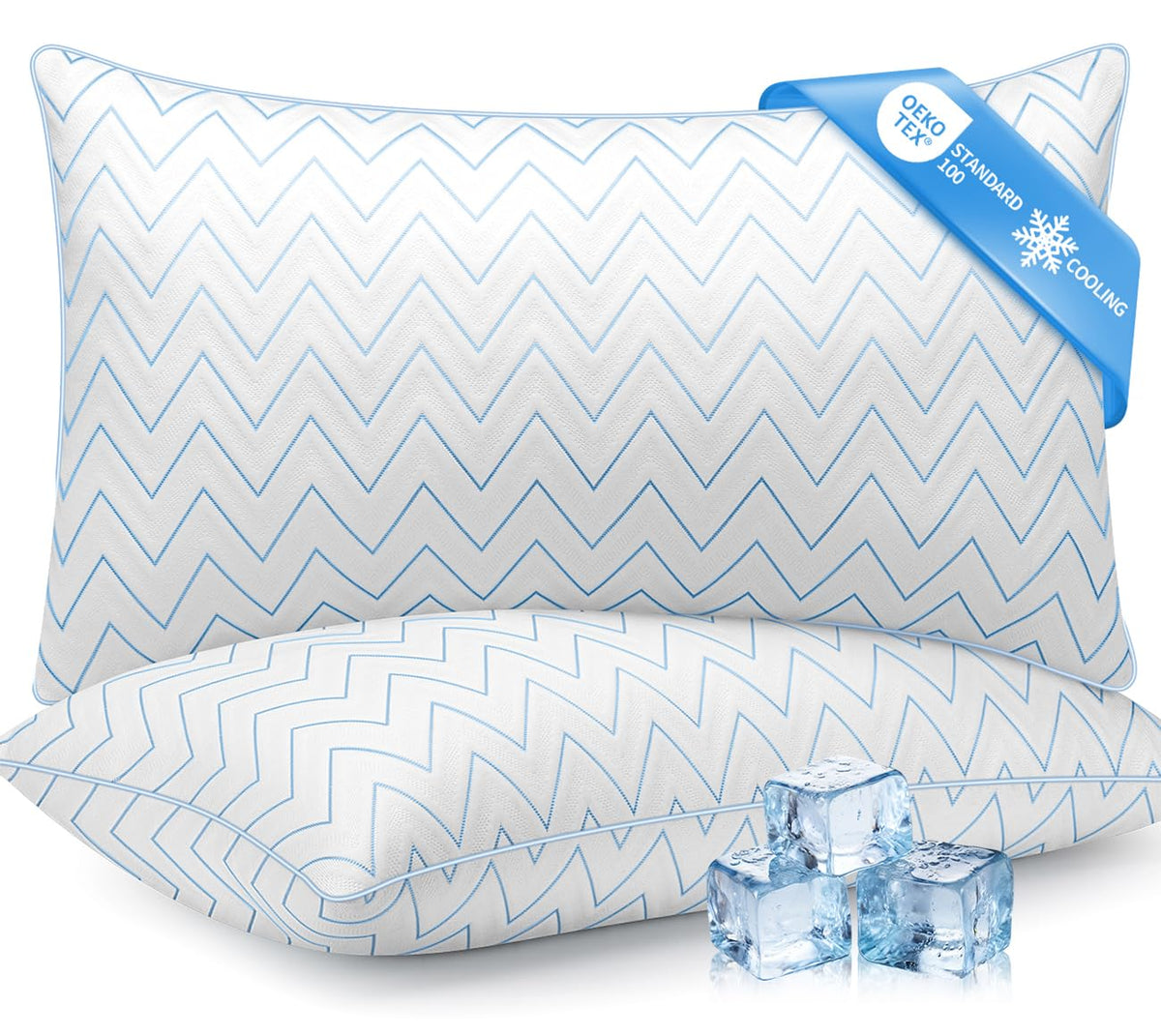 DIORIS queen-size cooling pillow with breathable fill for cool sleep
