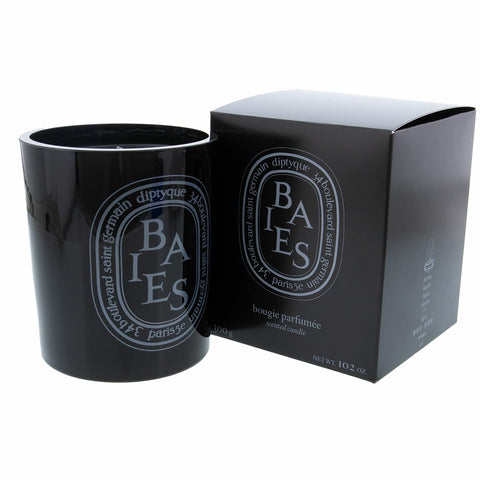 Diptyque Black Baies Candle jar closeup highlighting elegant design and long-lasting fragrance.