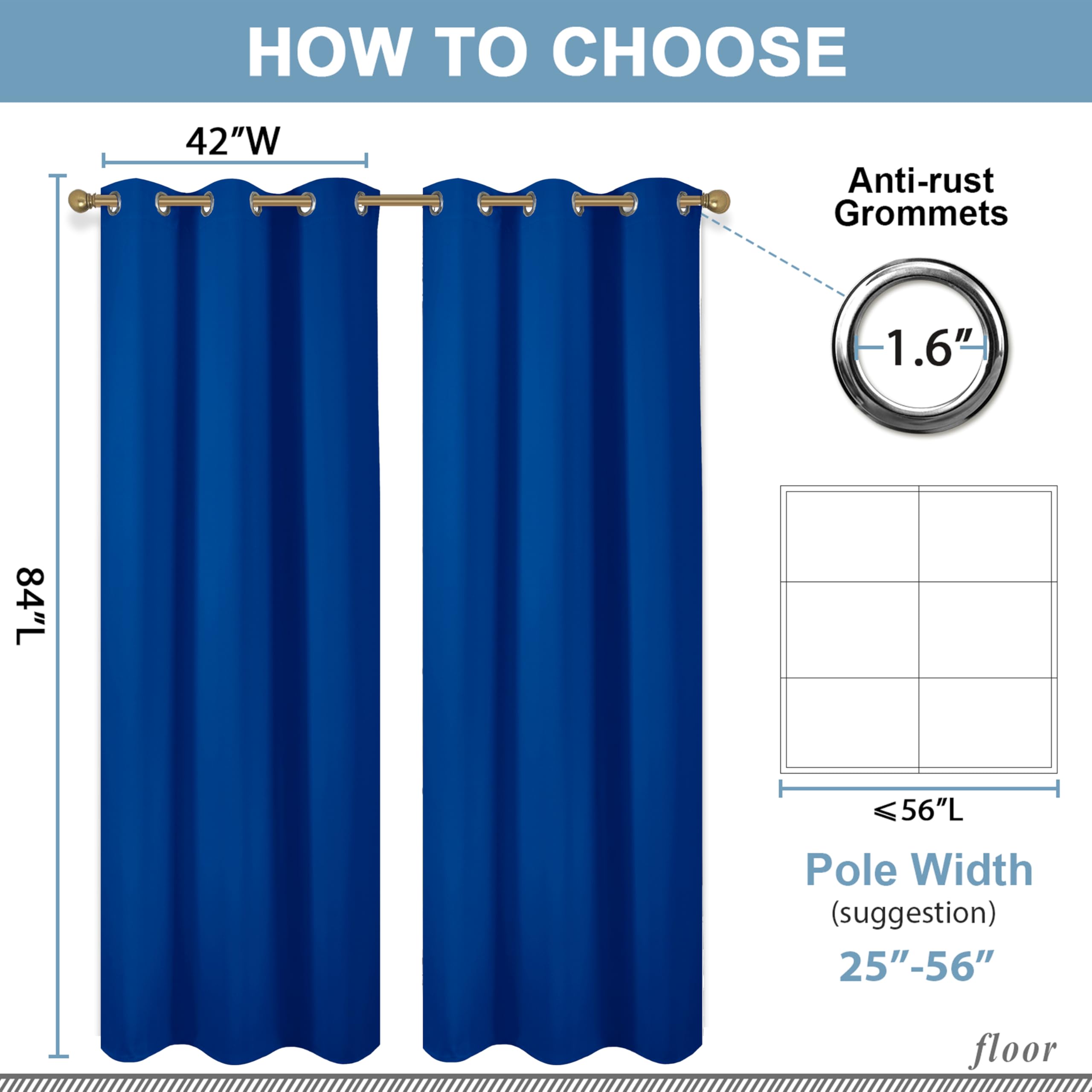 Diraysid Royal Blue grommet close-up shows durable polyester fabric.