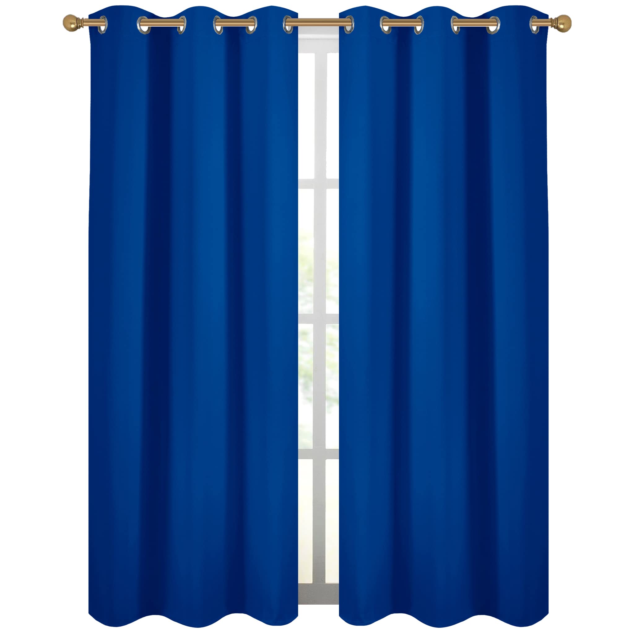 Diraysid Royal Blue thermal insulation curtains help balance room temperature.