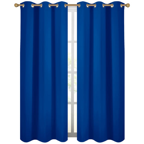 Diraysid Royal Blue thermal insulation curtains help balance room temperature.