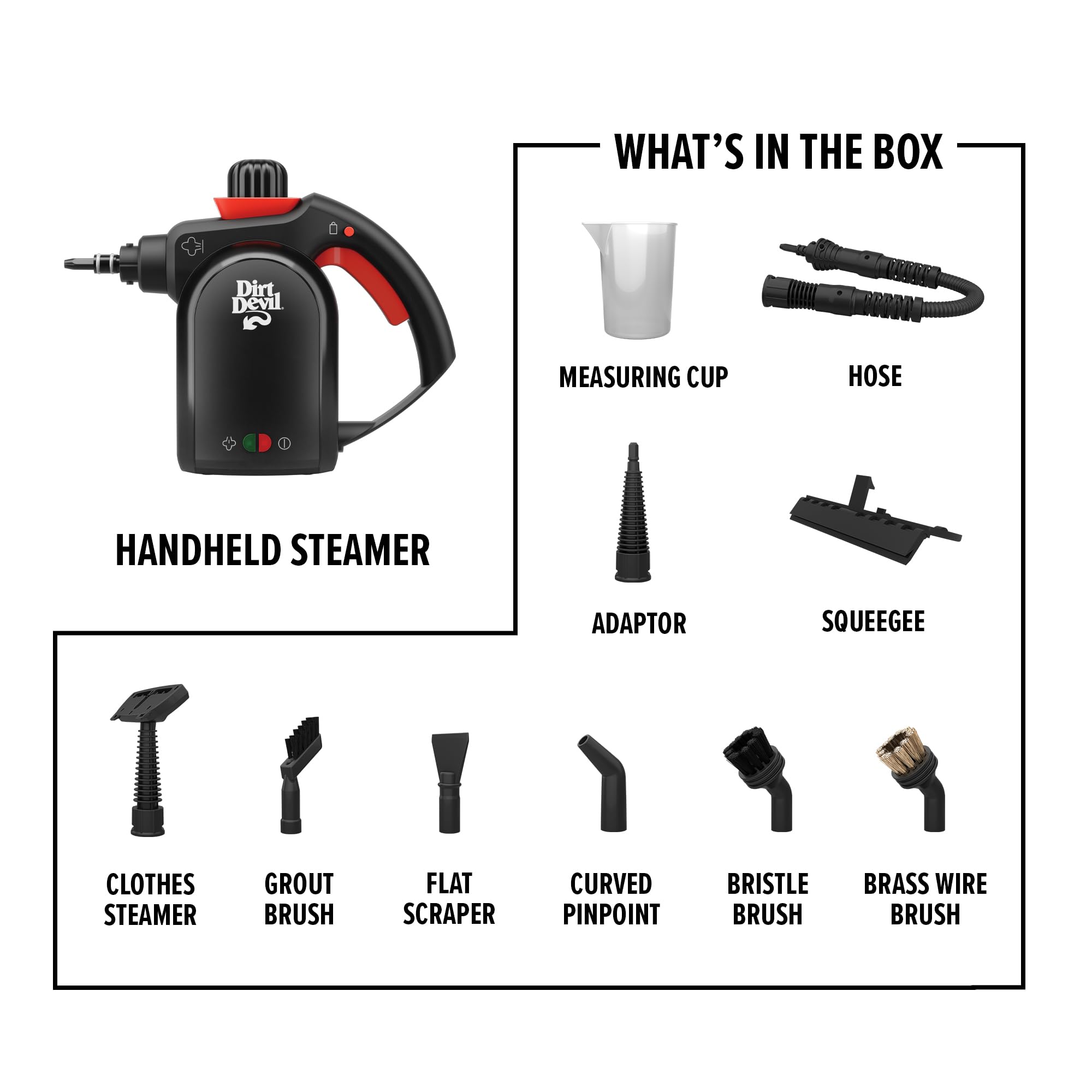 Dirt Devil 7-in-1 steamer no-spill reservoir reduces mess during cleaning