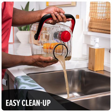 Dirt Devil full-size carpet cleaner easy-fill tank for quick water refill.