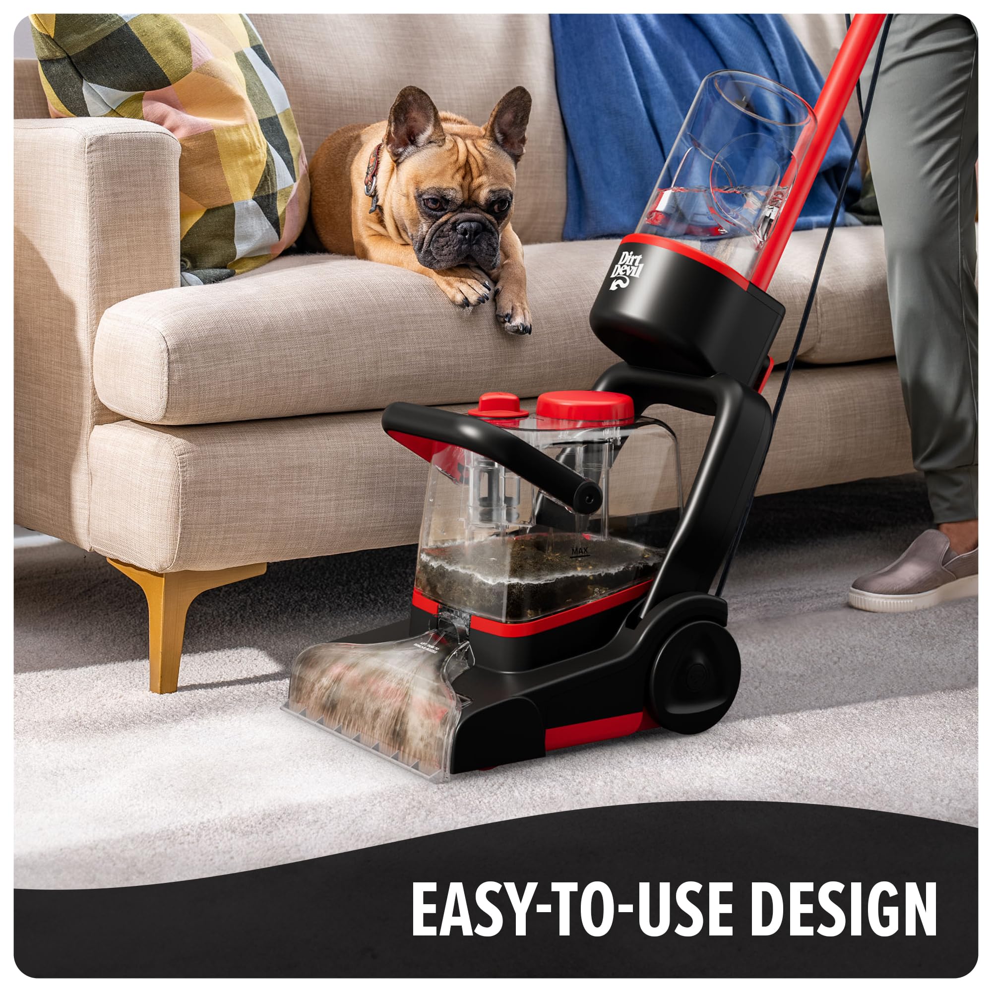 Dirt Devil full-size carpet cleaner quick clean mode for a fast refresh.