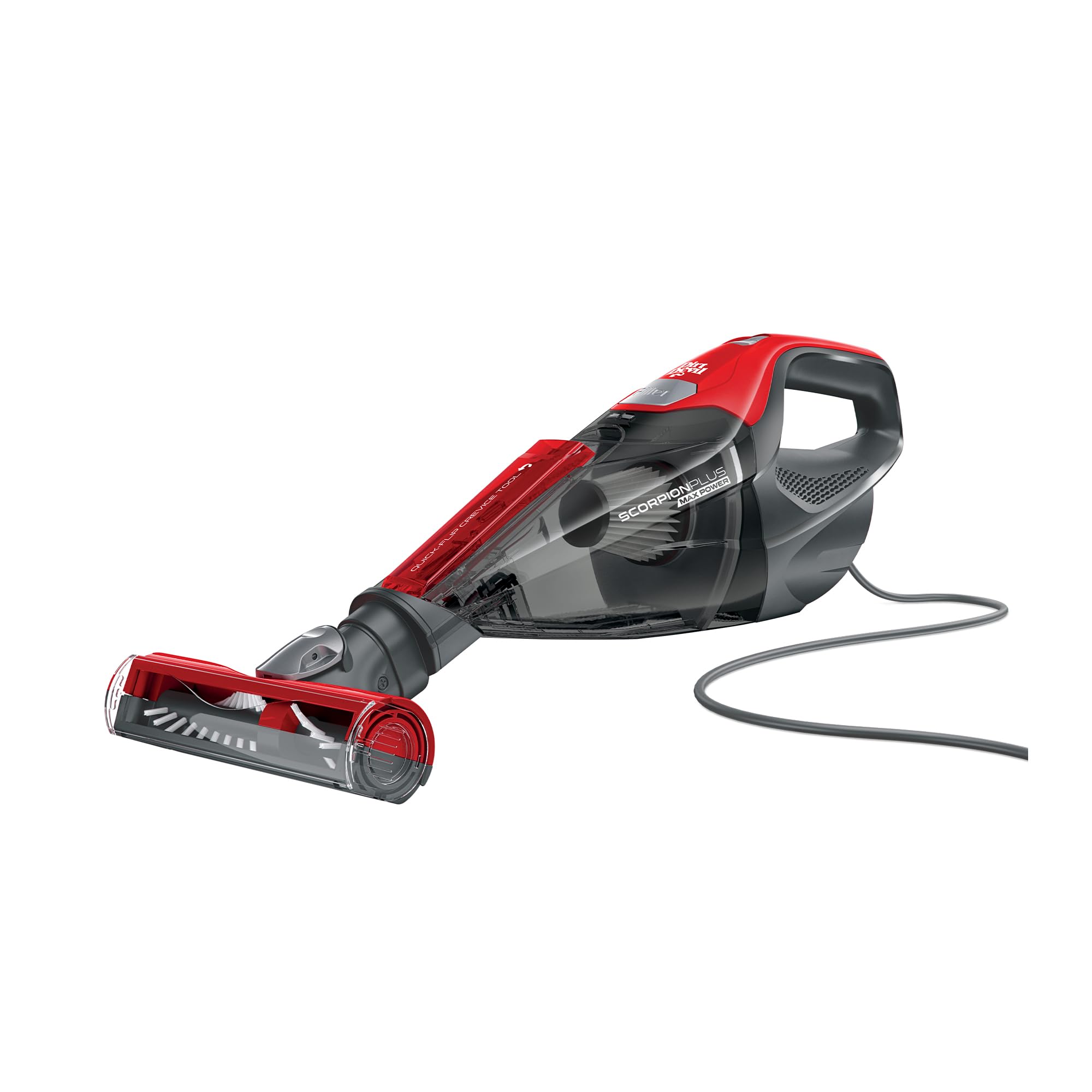 Dirt Devil Scorpion Plus handheld vacuum for quick spot-cleanups on furniture