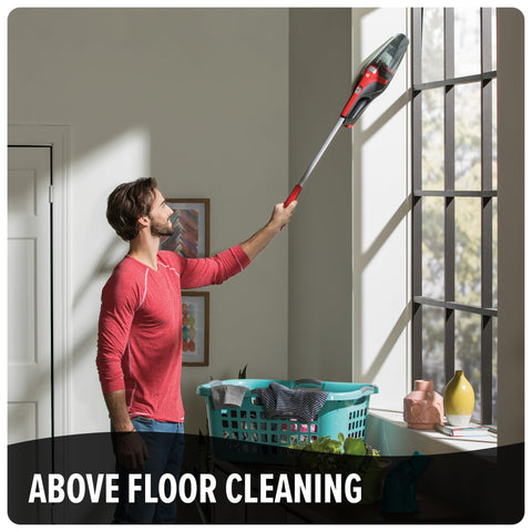 Dirt Devil Versa Stick with adjustable height handles hard floors and carpets
