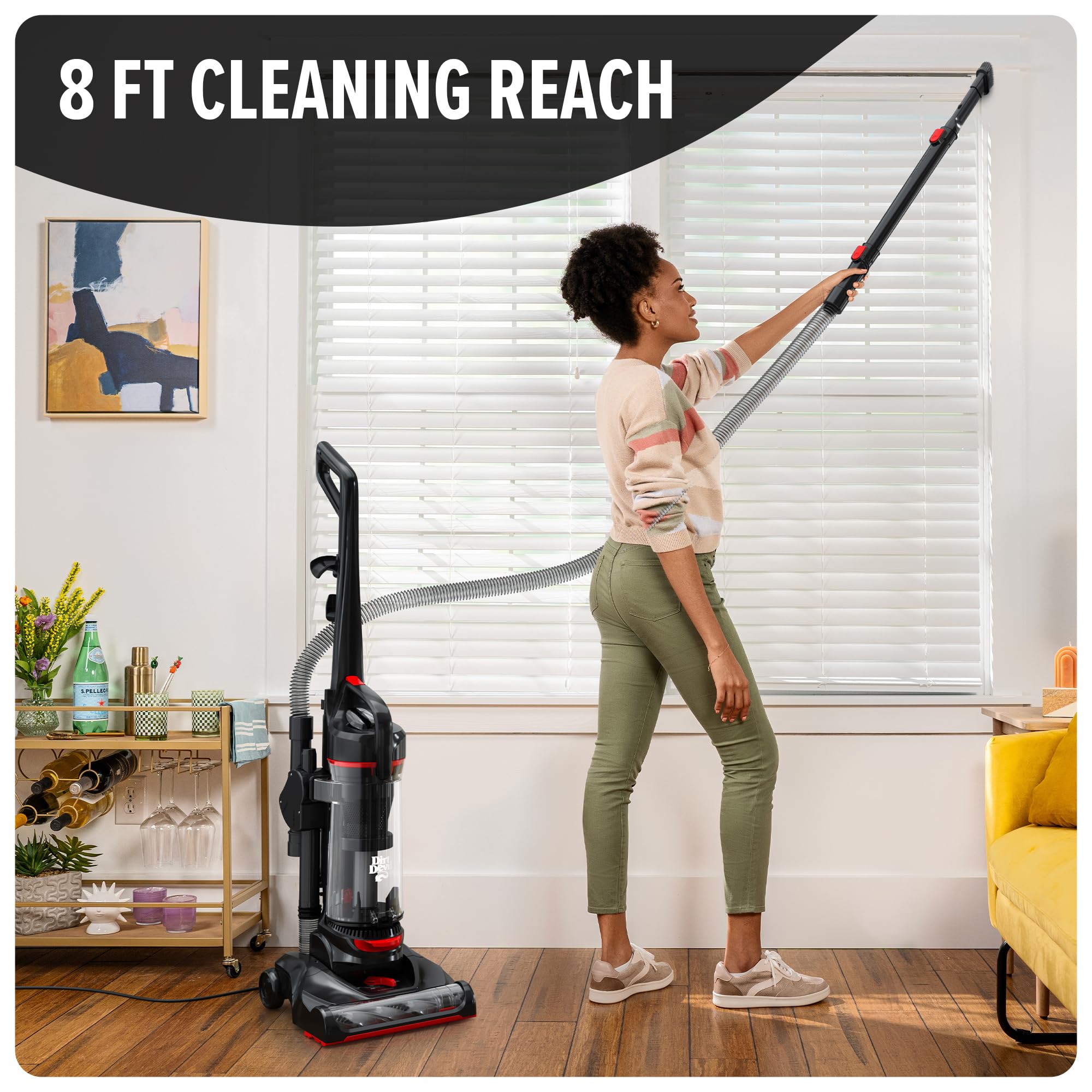Dirt Devil on-board tool storage keeps attachments organized during cleaning