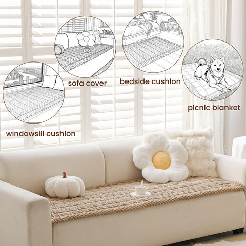 Disayu fits a 3-cushion sofa securely and neatly.