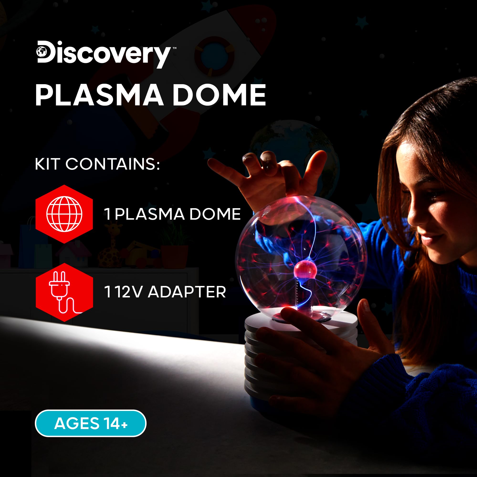 Discovery Plasma Globe lights react to sound for dynamic demonstrations