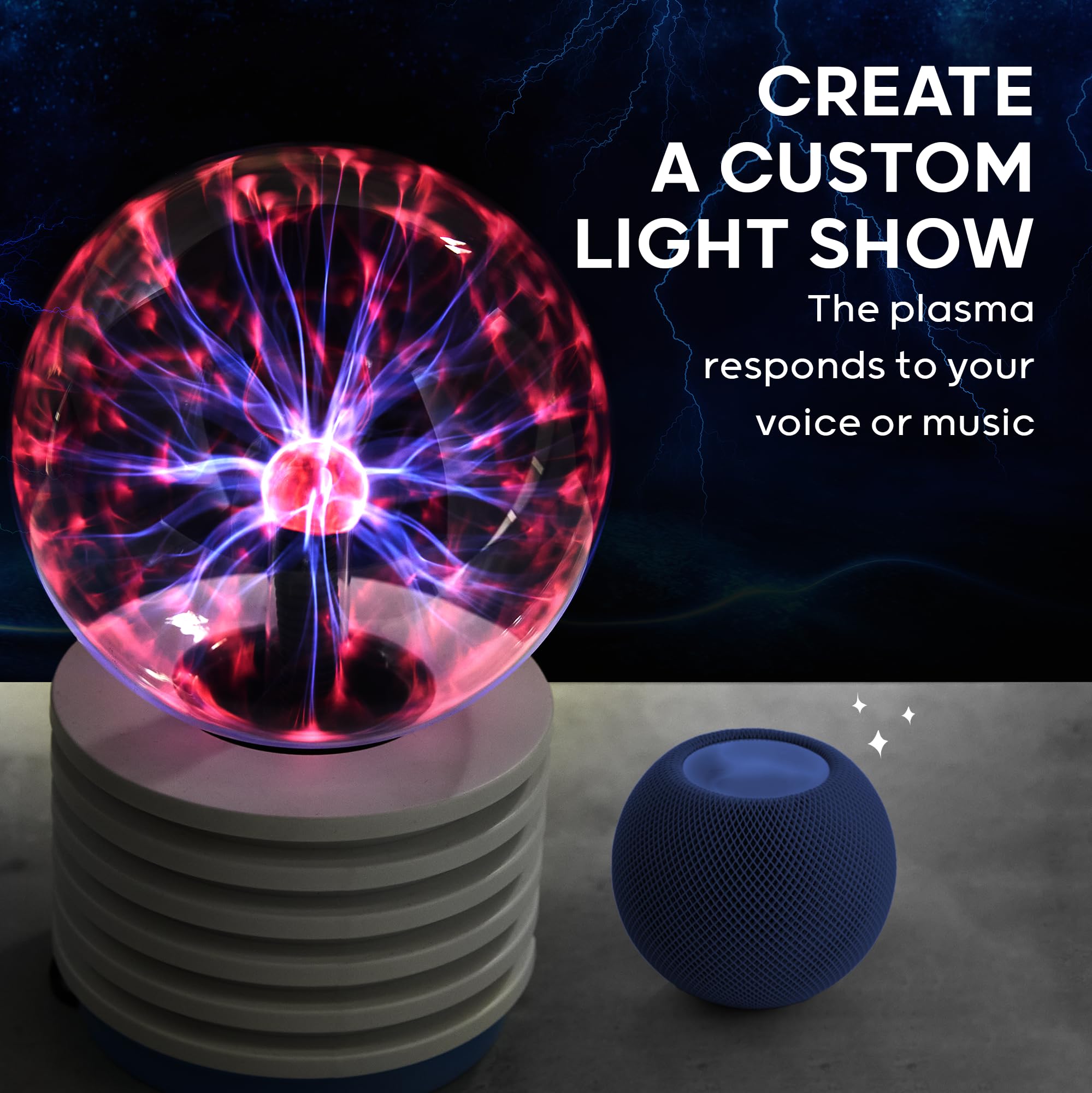 Discovery Plasma Globe comes with a 12V adapter for easy setup