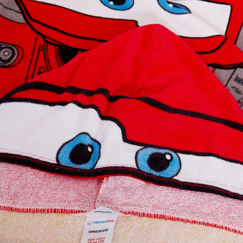Disney Cars hooded towel is machine washable for simple care.