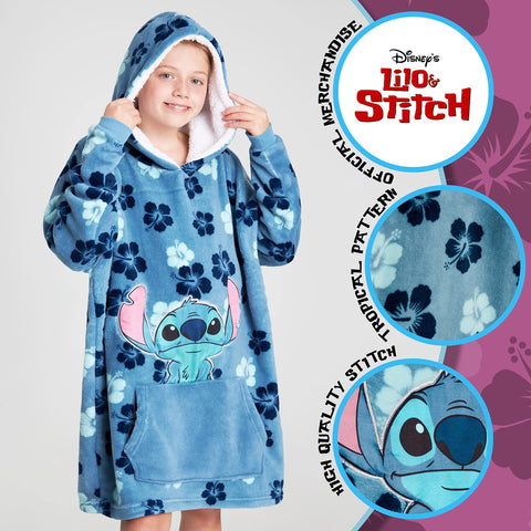 Disney Stitch blanket hoodie pocket for warm hands and small treasures.