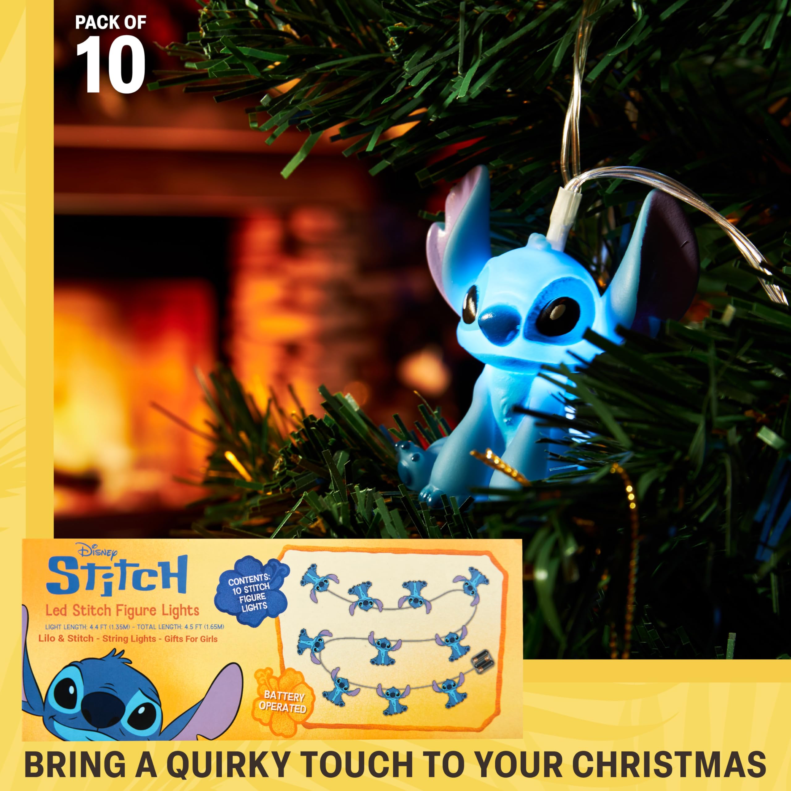 Blue Stitch accents create playful, comforting glow for Disney-themed spaces.