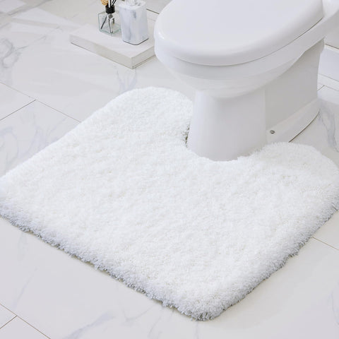 Disolla toilet mat 22x24 white with non-slip backing for secure bathroom footing.