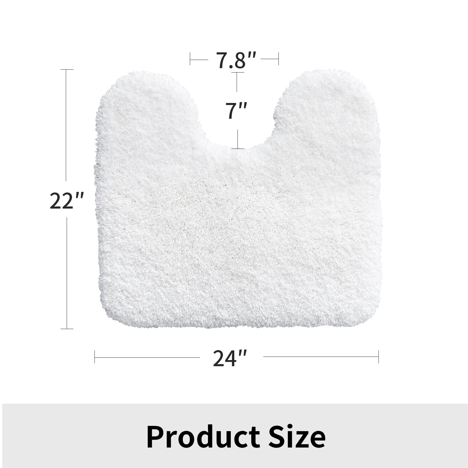 Disolla plush toilet rug offers ultra-soft comfort with non-slip backing.