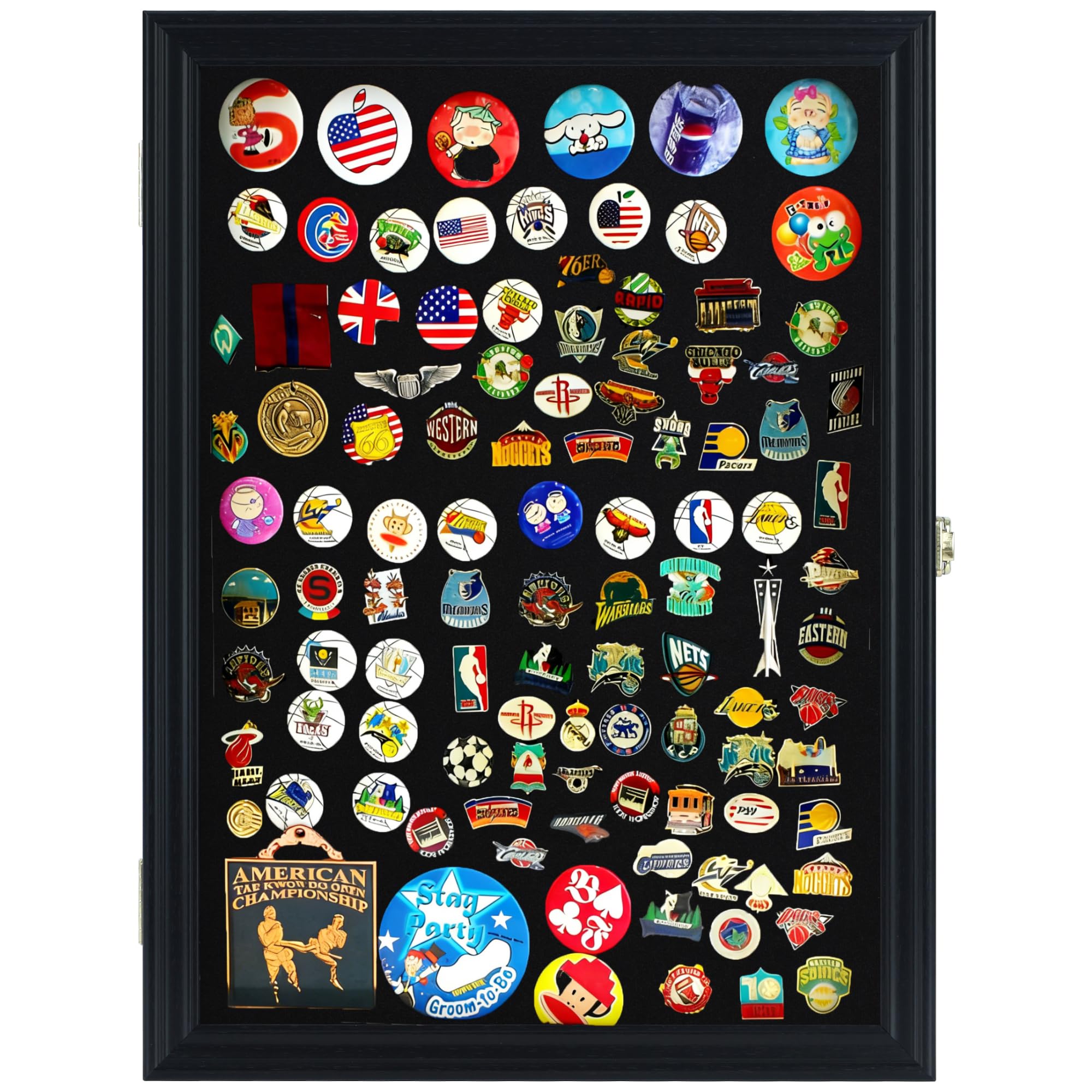 DisplayGifts large pin display case interior dimensions 18 by 13 inches suitable for medals.