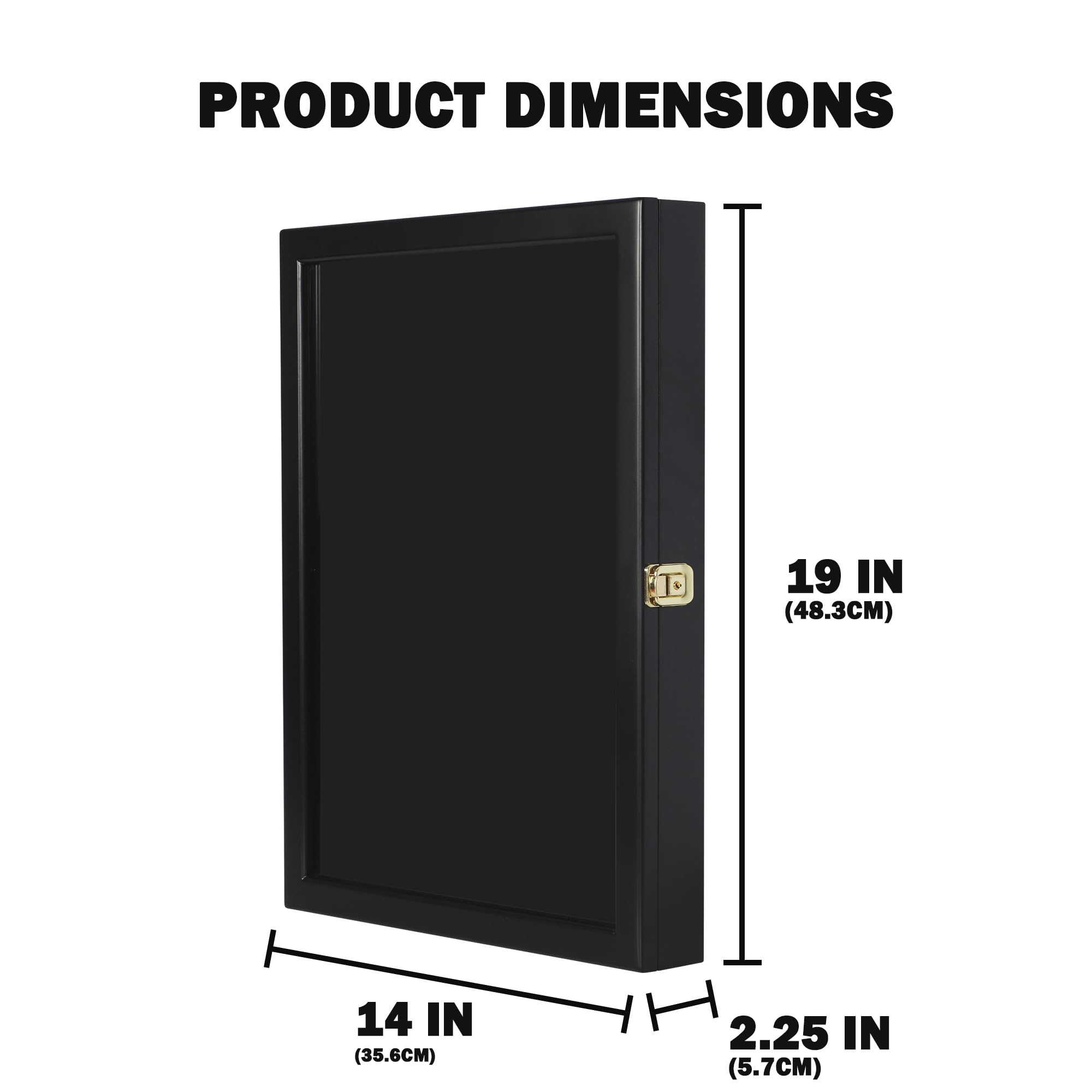 DisplayGifts large pin display case wall-mount hooks enable easy hanging and display.