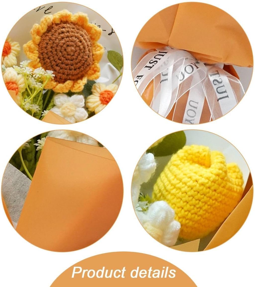 Disracker knitted orange rose detail highlights craftsmanship for a Mother's Day gift.