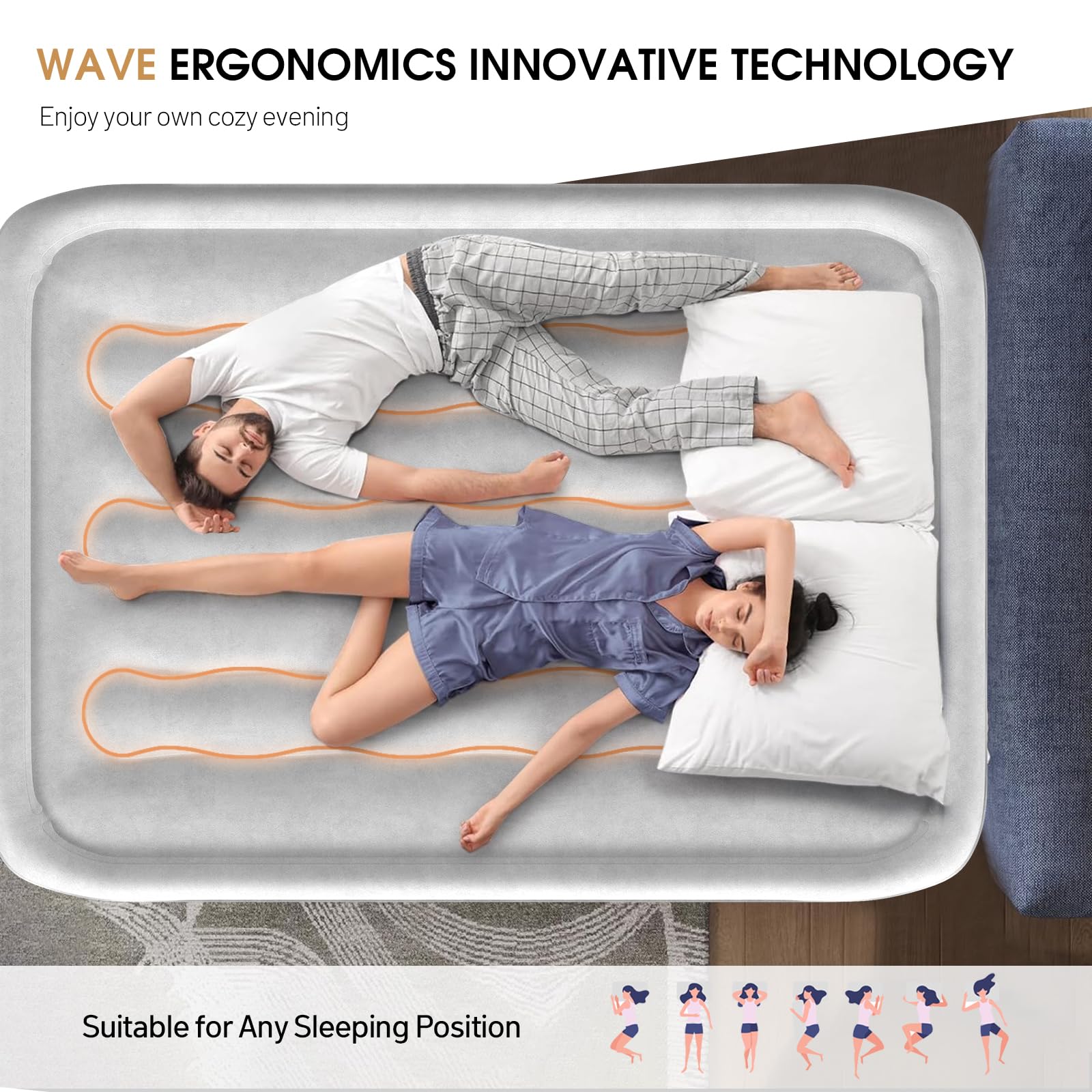 DIVON air mattress full wave pattern surface for comfort