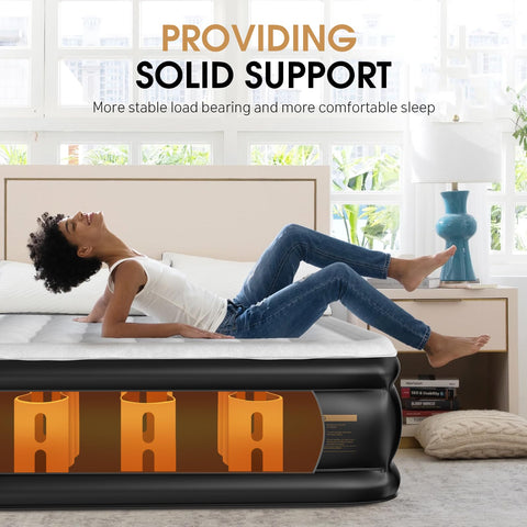 DIVON air mattress with soft suede topper for a luxurious feel