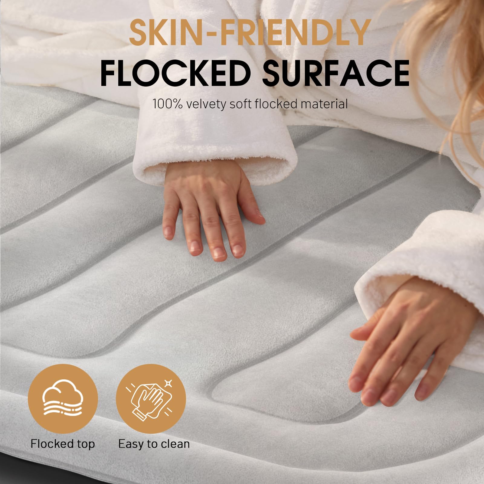 DIVON twin air mattress uses 30% thicker PVC for durable overnight support