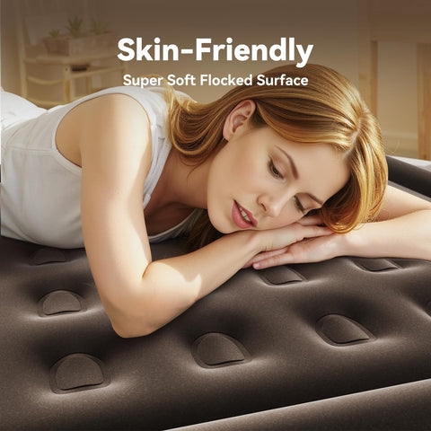 DIVON air mattress with 30% thicker PVC for durability.