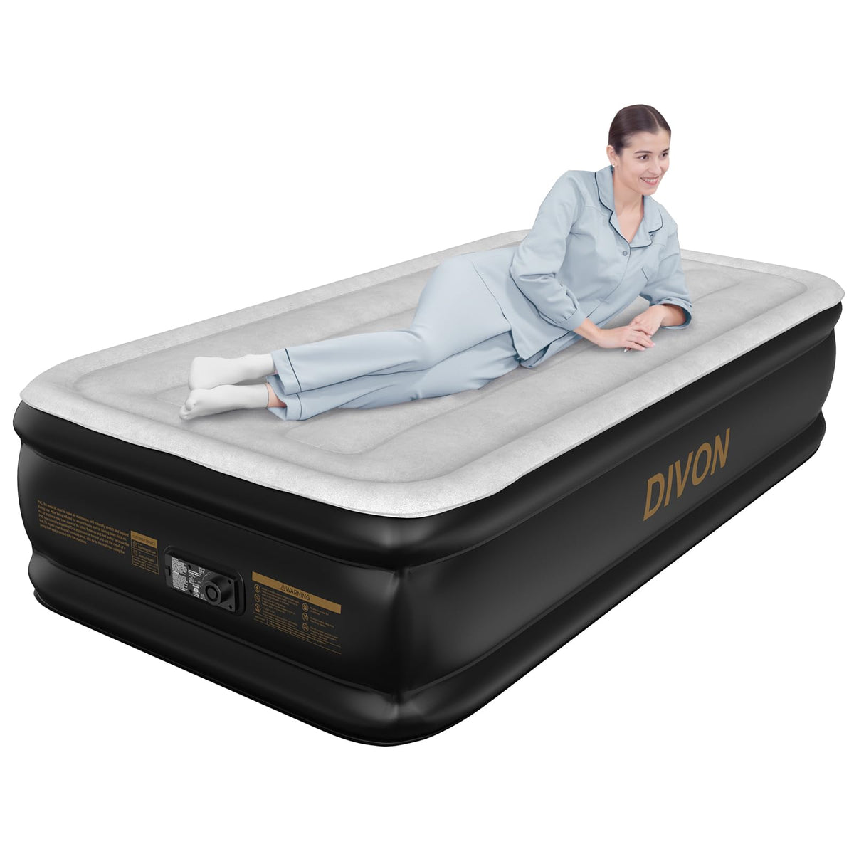 DIVON twin air mattress with built-in pump for quick guest-ready setup