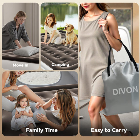 DIVON twin air mattress ideal for guests, camping, and travel.